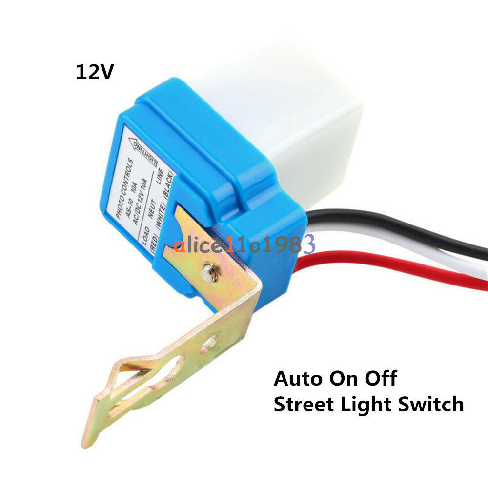AS-10 Auto On Off Street Light Switch Photo Control Sensor DC AC 12V 10A 50-60Hz