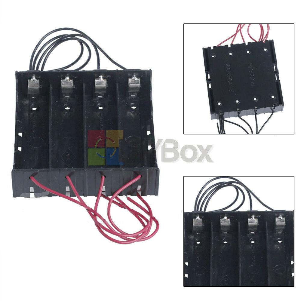 Plastic Battery Holder Storage Box Case For 4x 18650 Rechargeable Battery