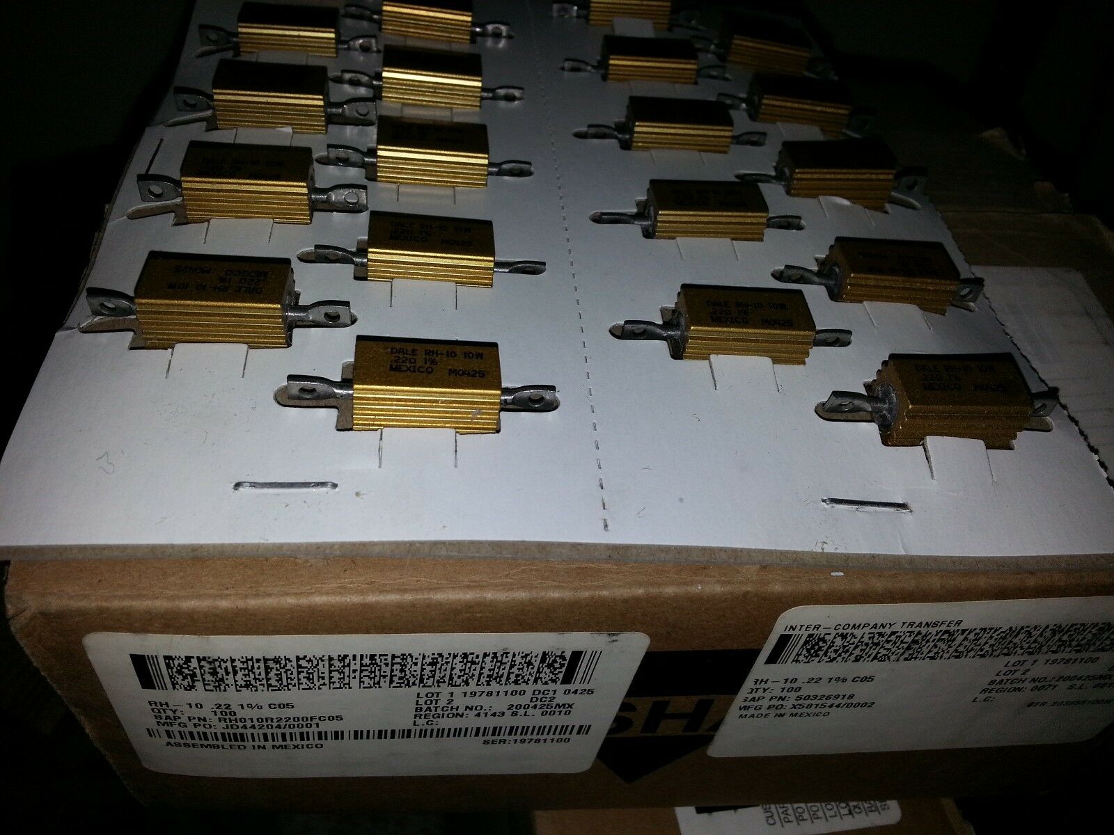 4pcs NEW DALE RH-10 10W 0R22 10 Watts  1% +-15PPM HIEND Resistors for Audio !