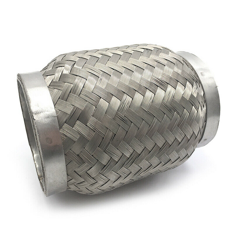 Heavy Duty Stainless Exhaust Pipe Double Braid Flex Connector Pipe 3.5"x6" Solid