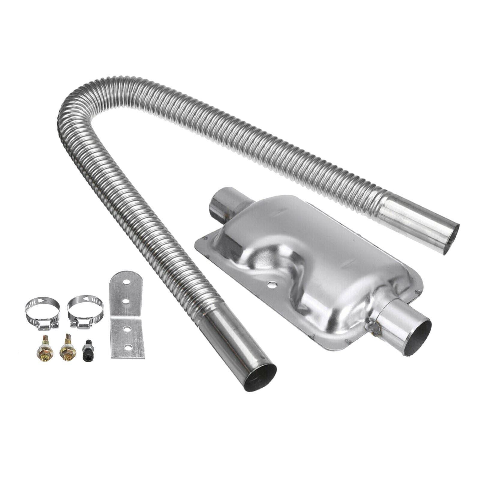 Car Exhaust Pipe Silencer Muffler Kit 1" Inner Diameter Pipe for Eberwebasto