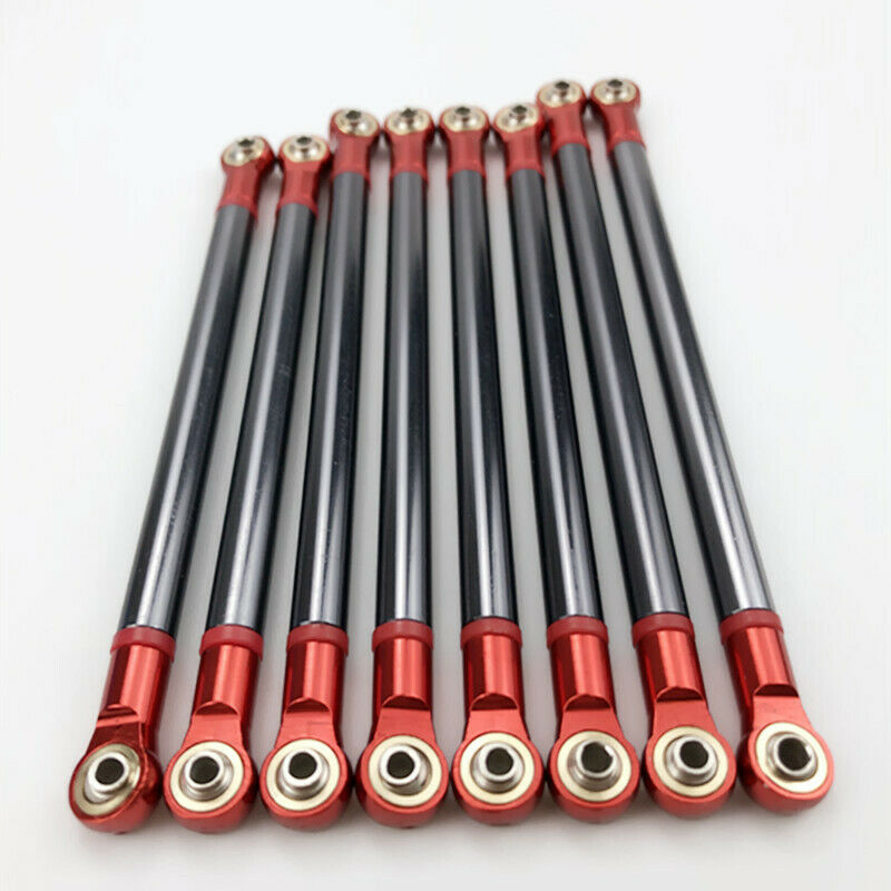 8Pcs/Lot Alloy Link Rod 313MM Wheelbase Suit for Axial SCX10 1/10 RC Cler Car X6