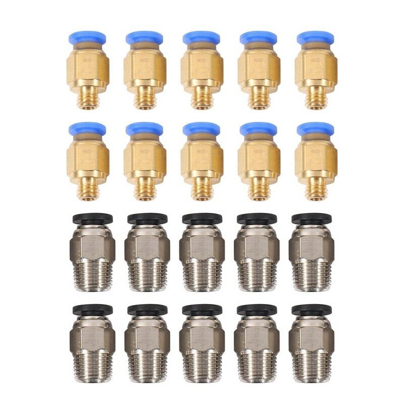PC4-M10 Straight Pneumatic Fitting Push to Connect + PC4-M6  in Fitting for 3DN6