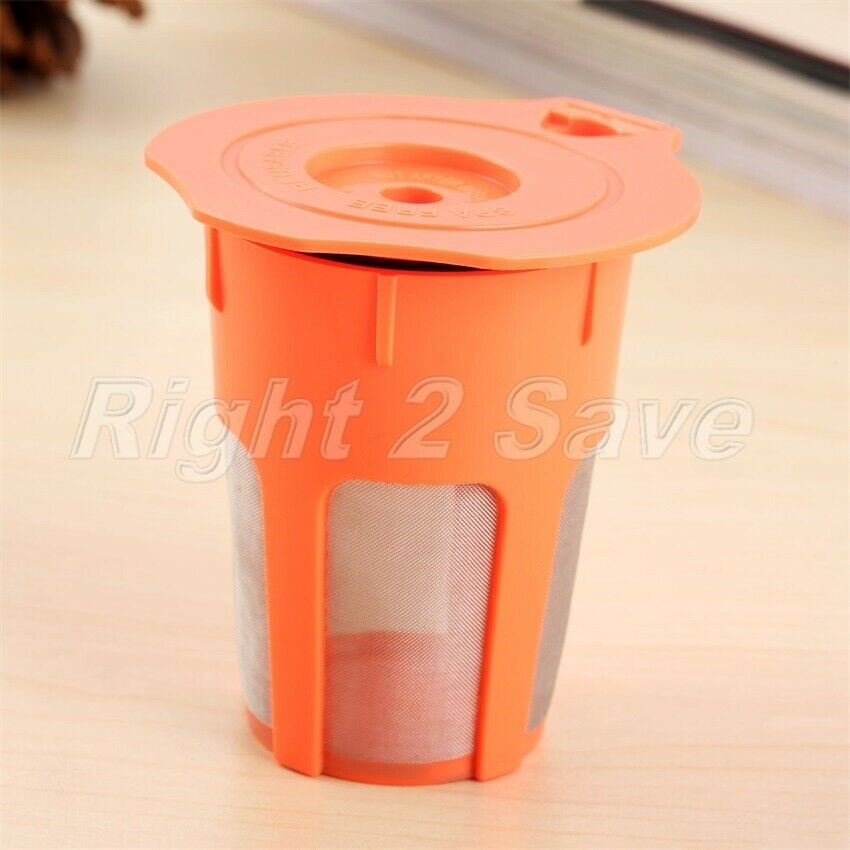 3Pcs K-Carafe Orange Coffee Filters Pods Cup Reusable For Keurig 2.0 i Cafilas