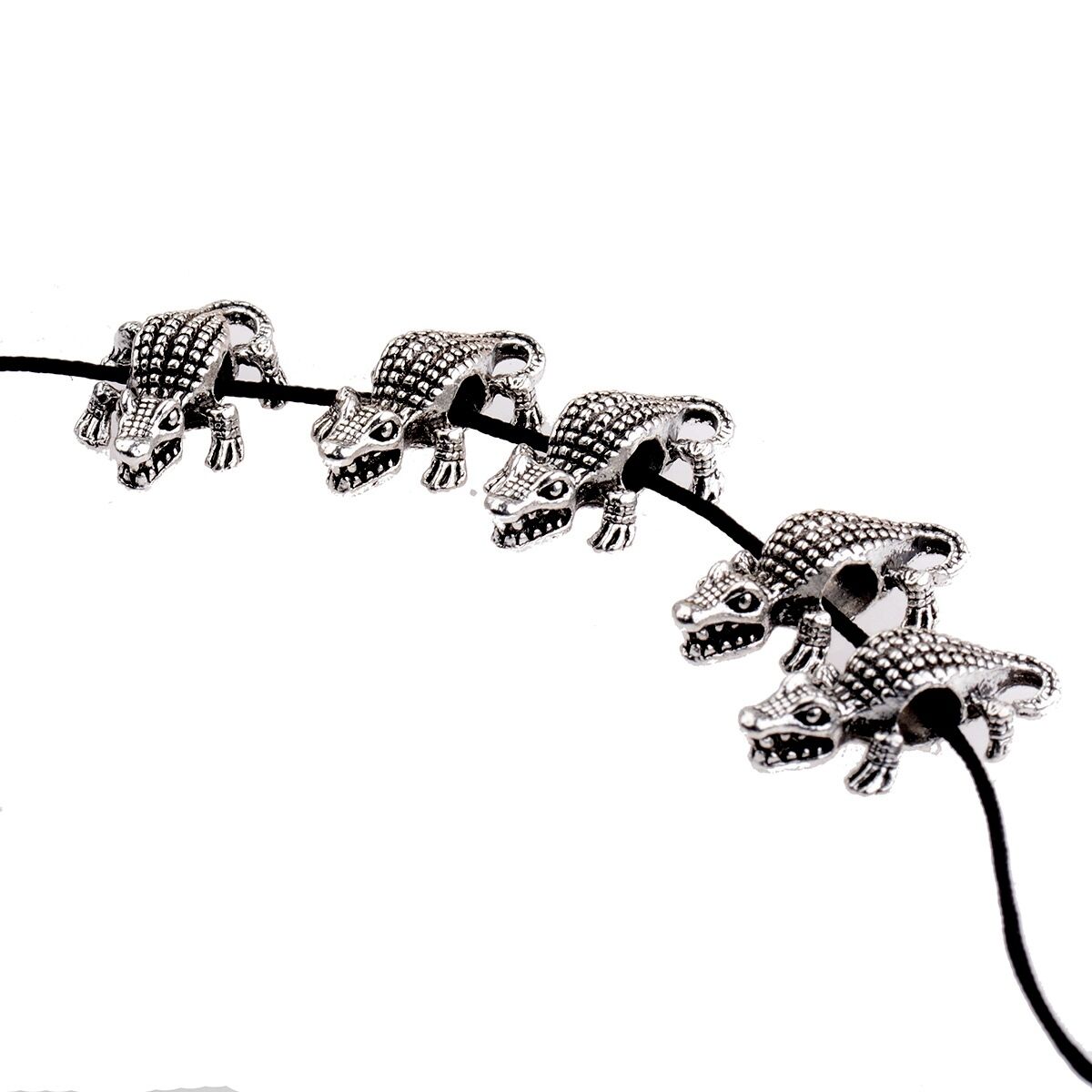 10 Pieces DIY Crocodile Head Beaded For Bracelets Connector Beads Charm Beads