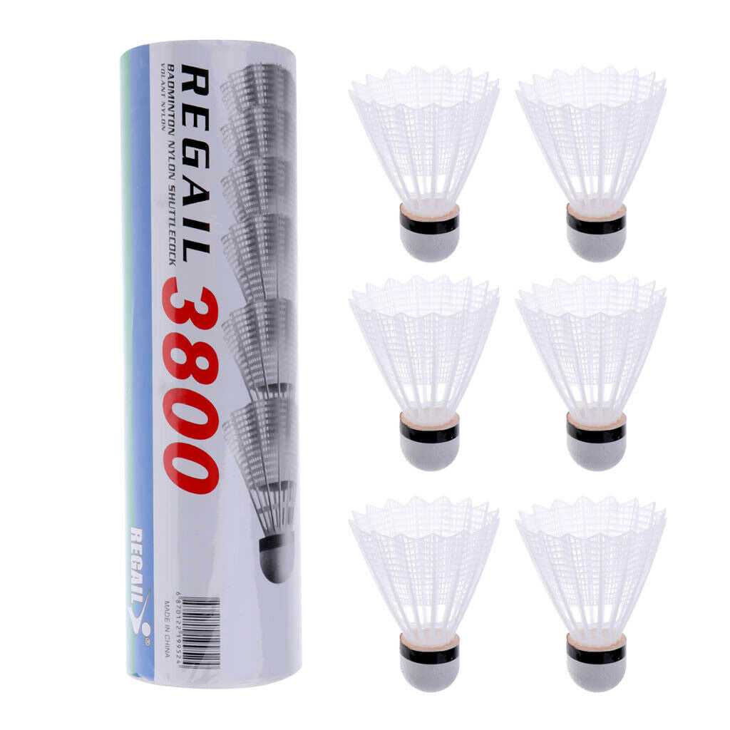 6 Pcs Nylon Badminton Shuttlecocks Balls Sports - Quick Bounce White