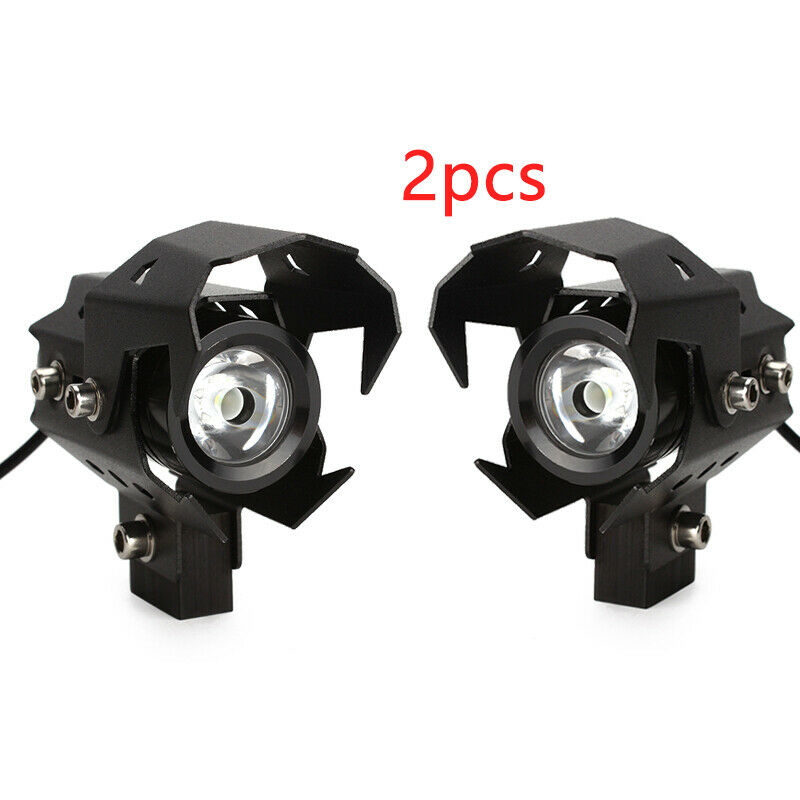 2PCS U8 Lens Motorcycle Headlight Driving Fog Lights Spot Lamp Spotlight White