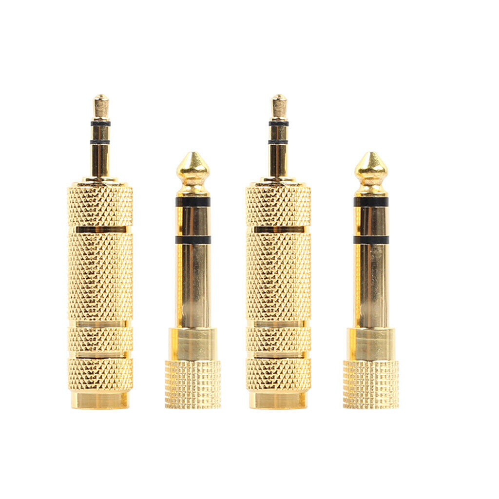 4 Pieces 6.35 Mm 1/4 '' Socket to 3.5 Mm 1/8 '' Stereo Headphone Jack Adapter