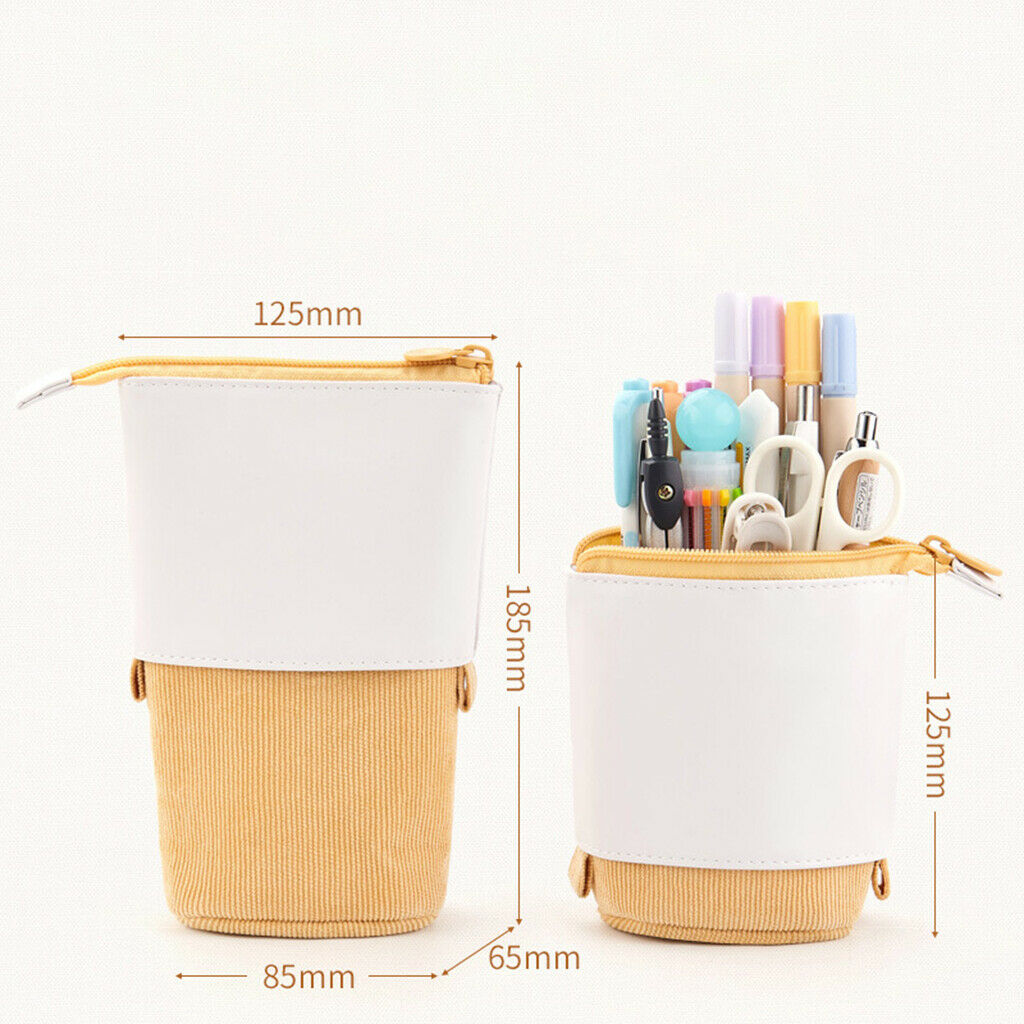 5pcs Stand up Pencil Telescopic Holder Case Stationery Case Makeup Bag