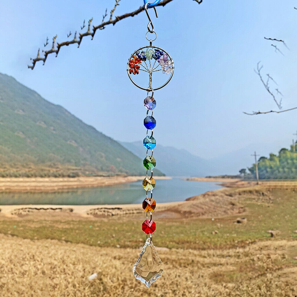 Rainbow Crystal Pendant Garden Tree Window Hanging Drops Decor Wind Chimes