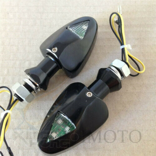 10mm LED Dual Sport Turn Signal Indicators Blinkers Lights Black base Clear lens