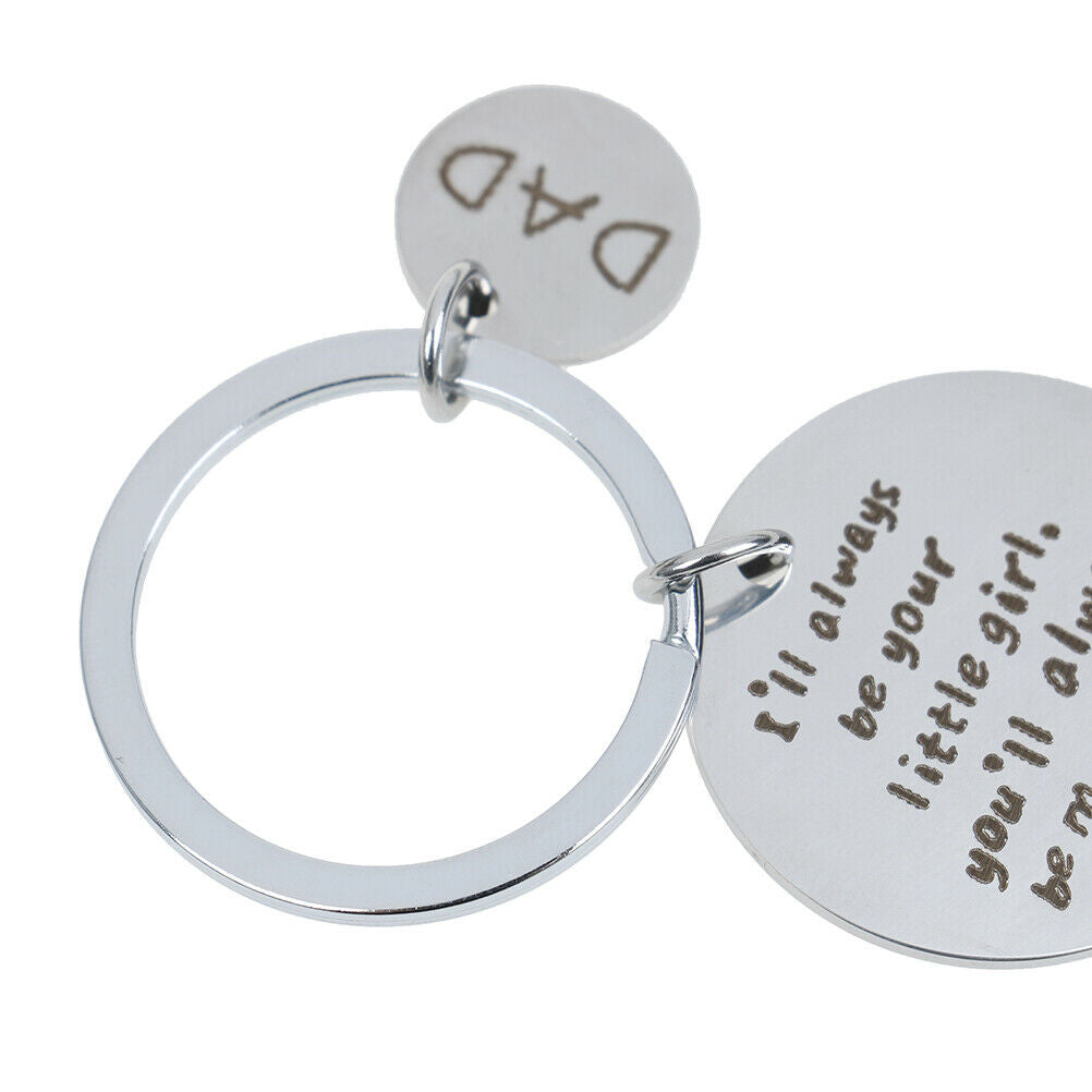Fathers Day Keychain You Will Always Be My Hero Stainless Steel Gift JC.l8