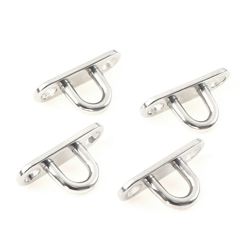4 Pcs Stainless Steel Oblong Pad Eye Plate Staple Ring Hook Loop U-Shap.l8