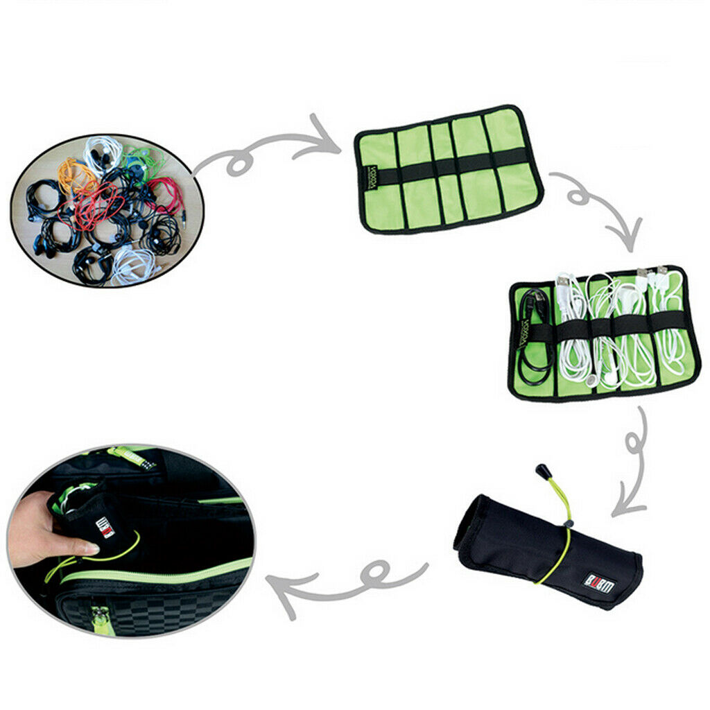 Waterproof Storage Organizer Bag Case for USB Cable Earphone Power Cord Red