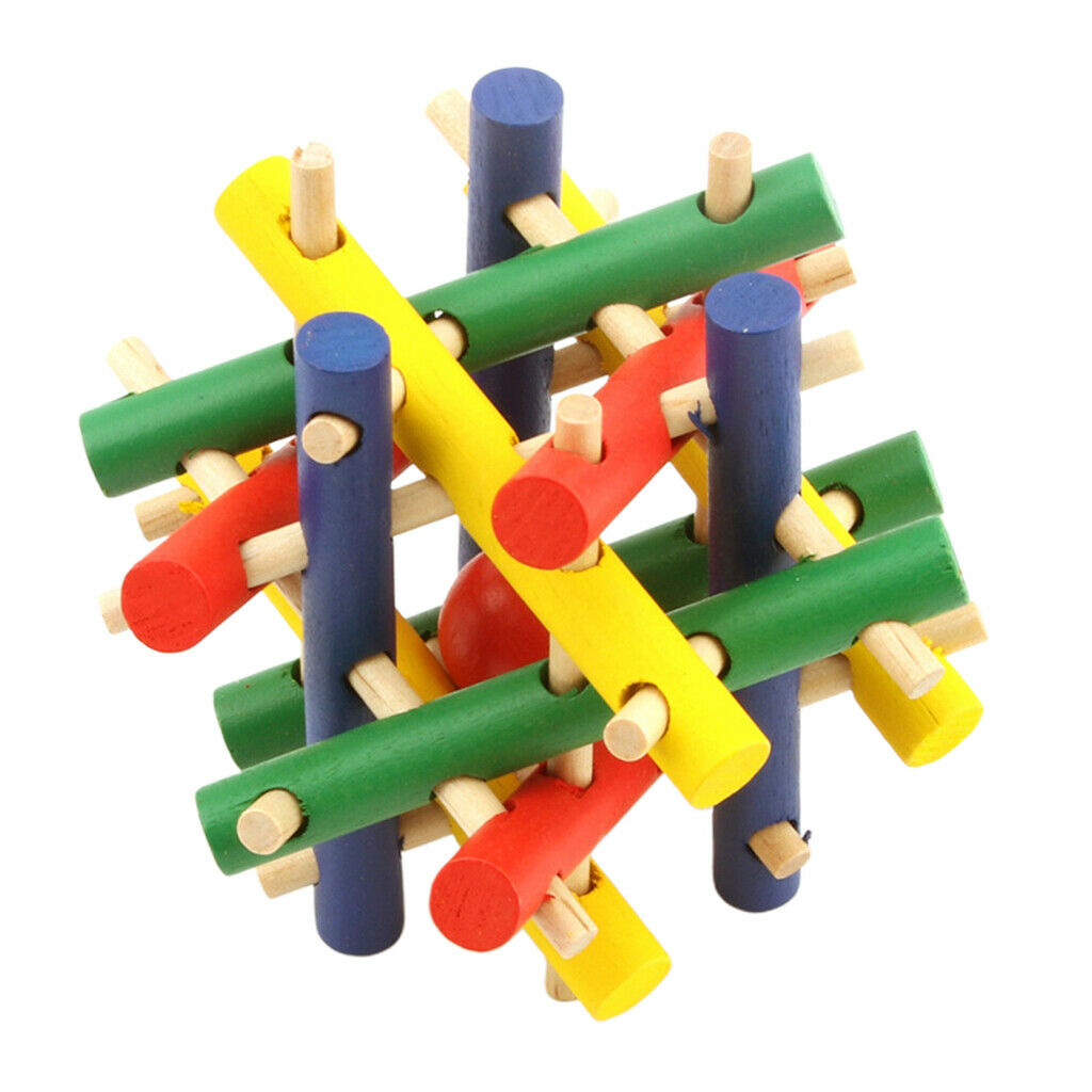 Pet Crossed Wooden Chew Toys Non-toxic Cage Toys For Birds Parrots