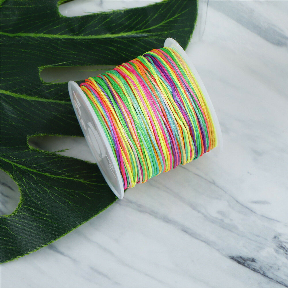 45m/lot 0.8mm Rainbow Tassel Cord DIY Bracelet Necklace Line Waxed Thread JRJ Xz