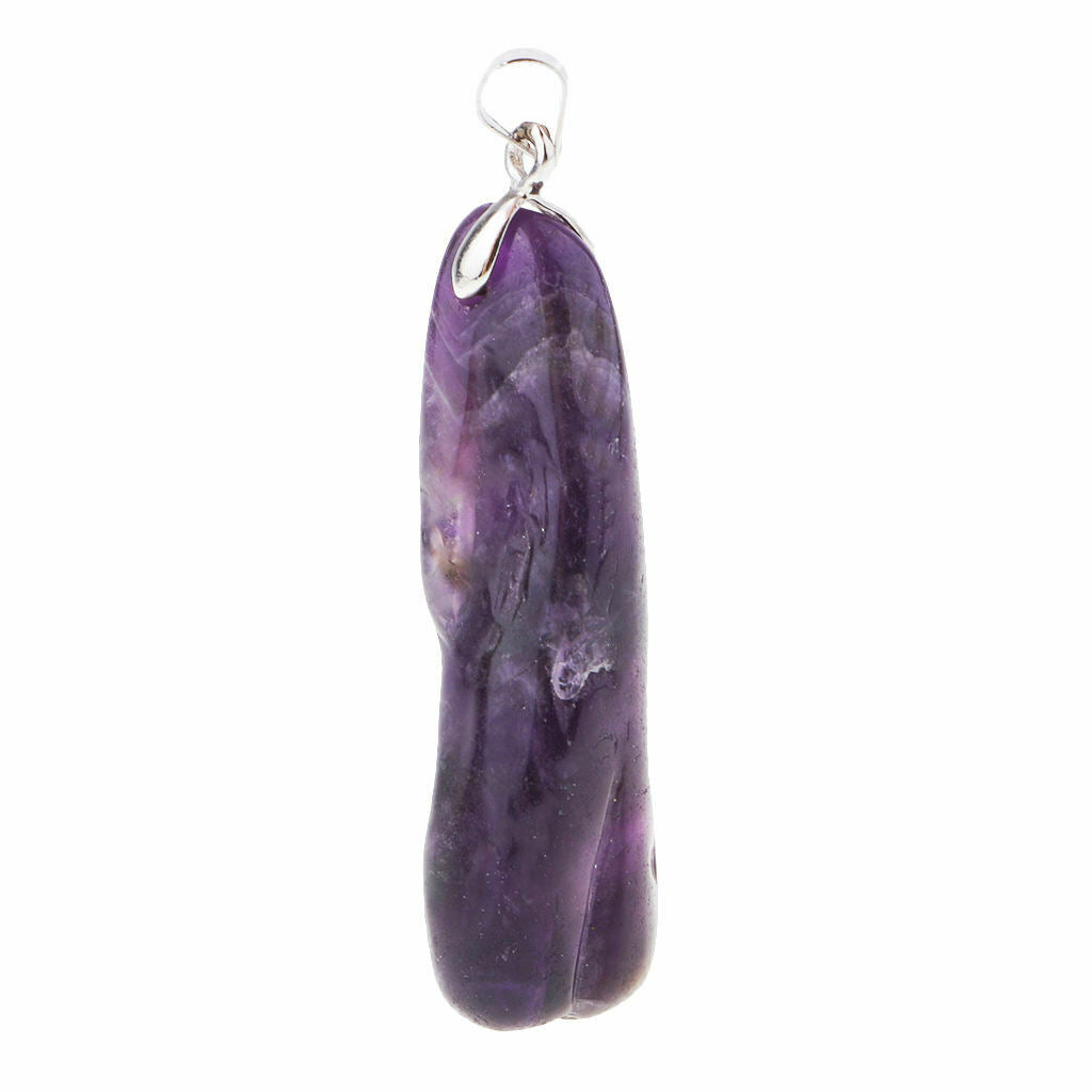 Natural Amethyst Stone Pendant Energy Crystal Reiki Luck Stone Pendant Woman