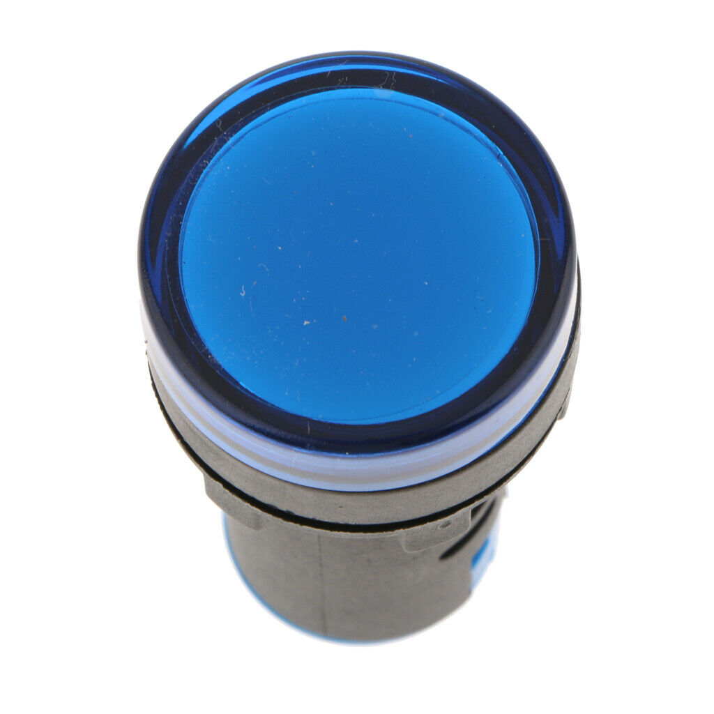 12V LED Indicator Signal Control Indicator Light Control Panel 22mm Blue