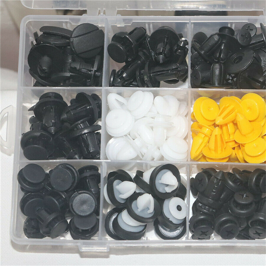 150x Plastic Fasteners Push Pin Rivet Clips Kit For Car Door Panel Bumper Fender