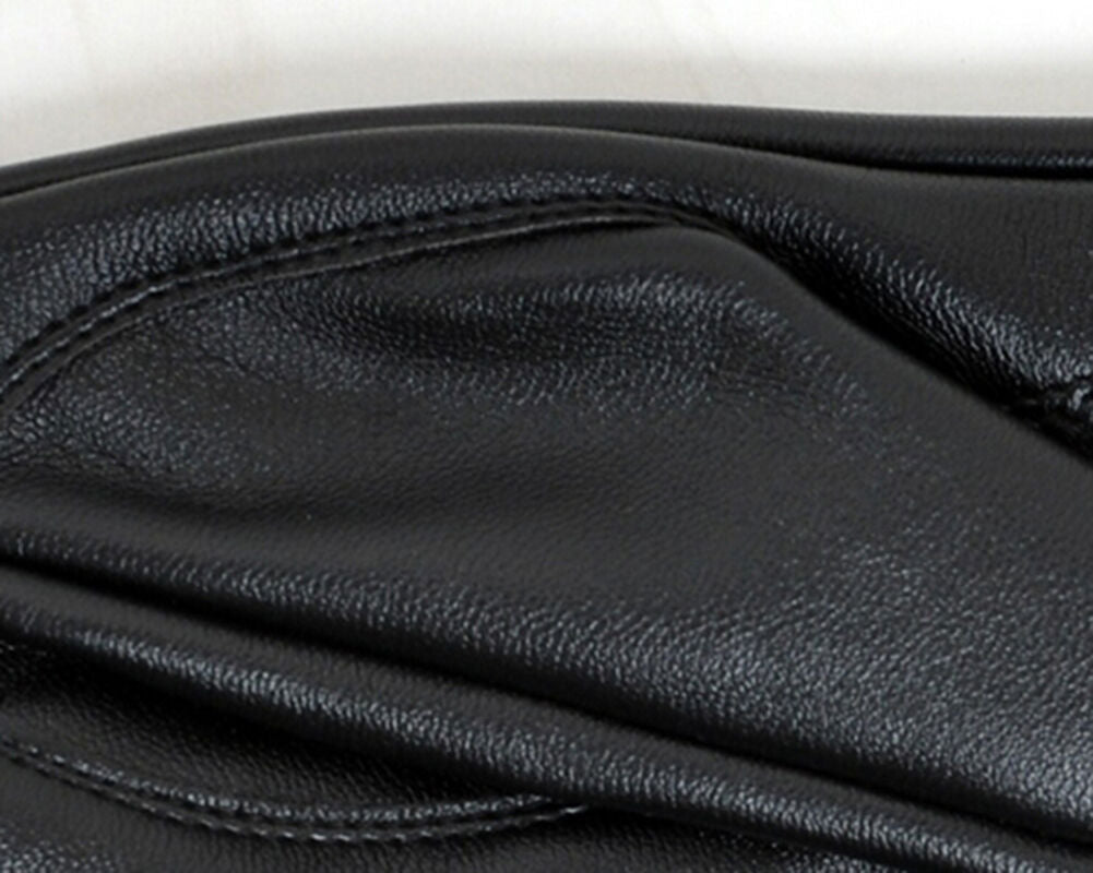 Lady PU Leather Mittens Fingerless Fad Punk Motorcycle Gloves Black SEDD