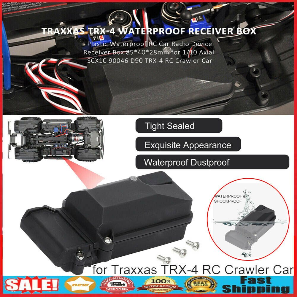 Plastic Waterproof RC Car Receiver Box Tool for 1/10 Axial SCX10 90046 RC Car