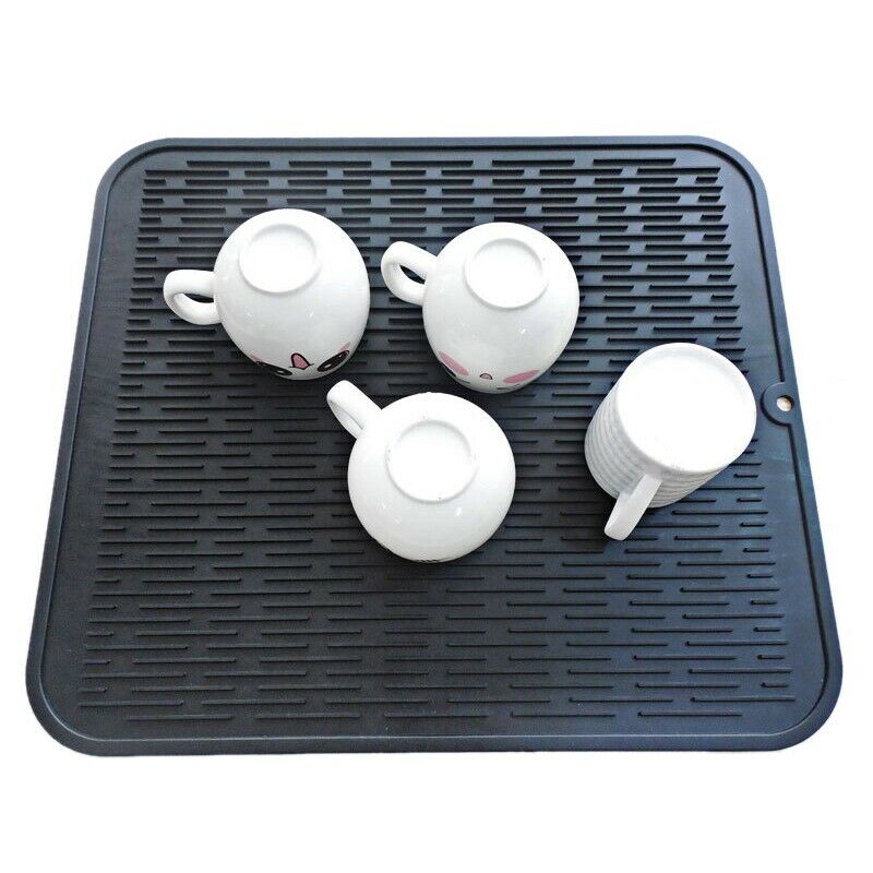 Large Multifunctional Silicone Placemat Dish Drying Mat Kitchen Draining TableI1