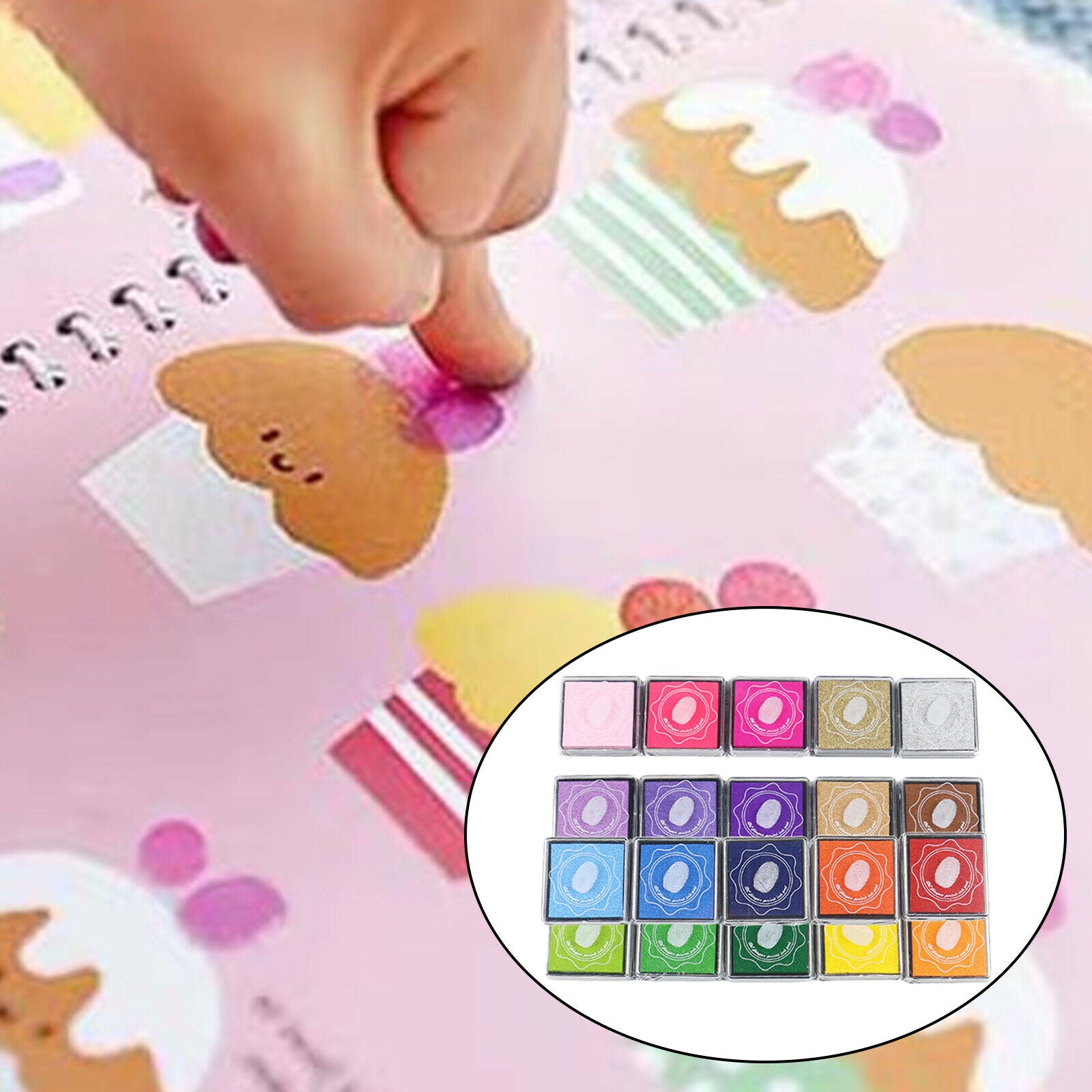 Craft Ink Pad Stamps DIY Finger Washable Ink Pads for Kids Rubber Stamps