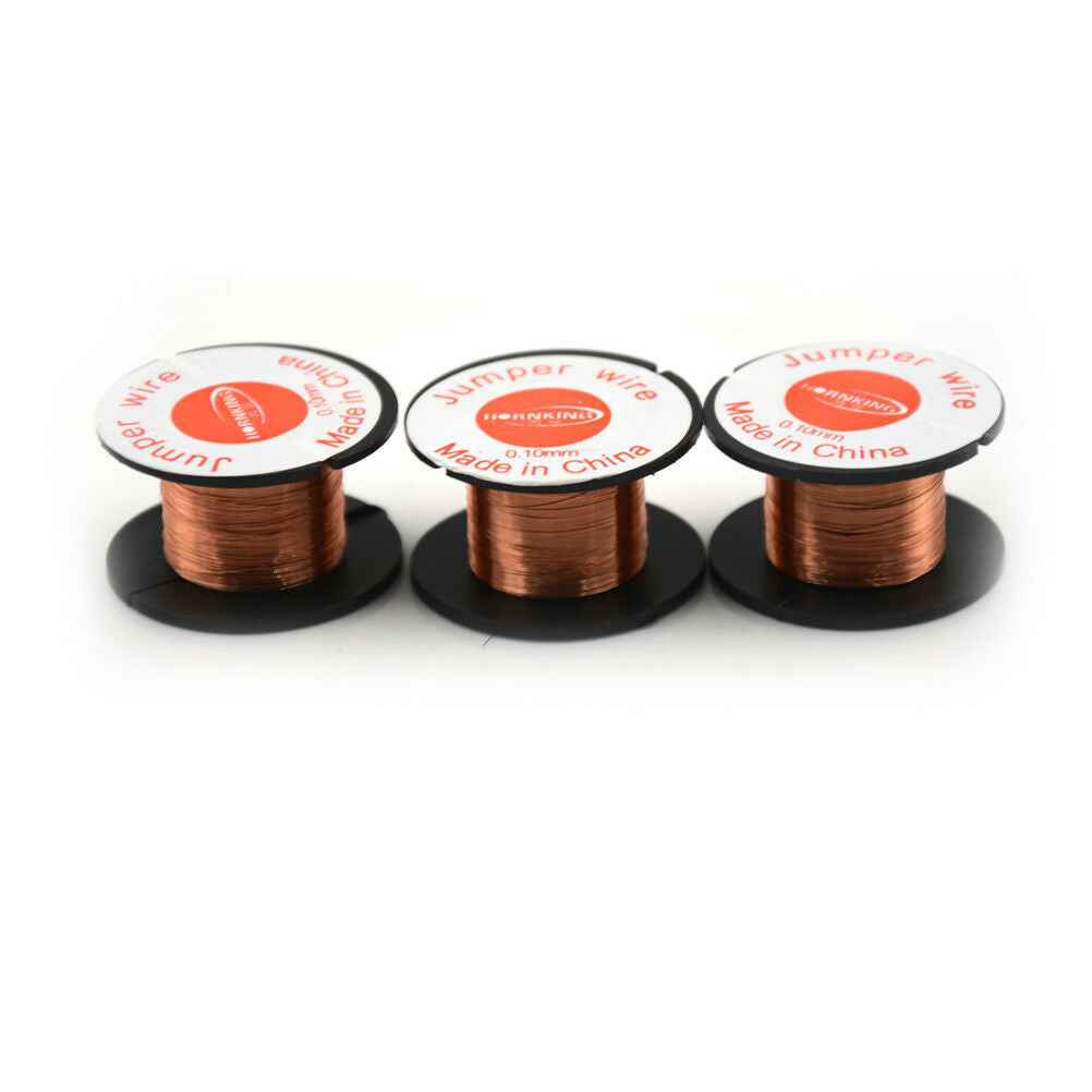 3 Roll Magnet Wire AWG Gauge Enameled Copper Coil Winding 0.1mm S Lt