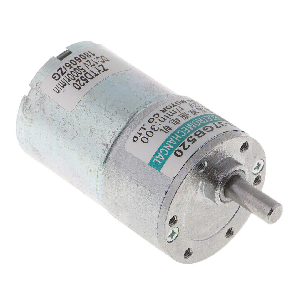 10W 300RPM Micro Brush DC Motor 12V CW/CCW Brushed Geared Motor