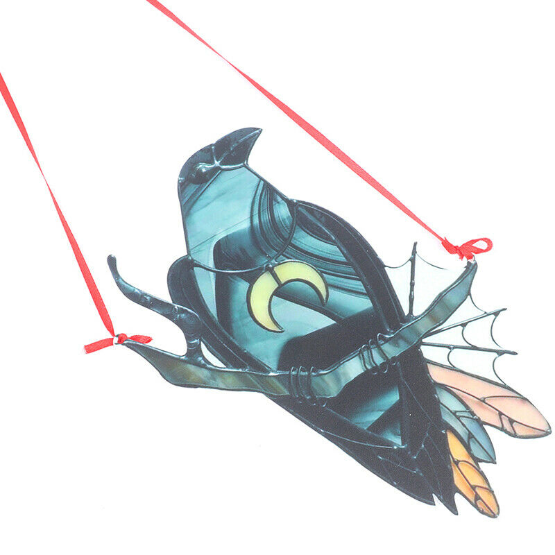 Crow Witch Stained Suncatcher Black BirdNWindow Wall Hanging OrnamentBDAU