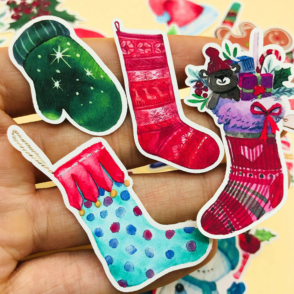 33Pcs Christmas Stickers Santa Claus Snowman Tree DIY Scrapbooking Diary Crafts