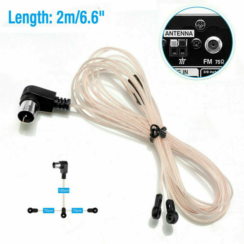 2M 75 Ohm Indoor FM Dipole Antenna Aerial For Home Stereo Sound Radio Receiver !