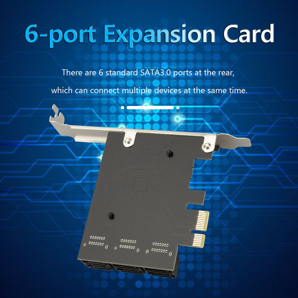 SATA PCIe Adapter 6 Ports SATA III To PCI Express 3.0 X1 Controller Card