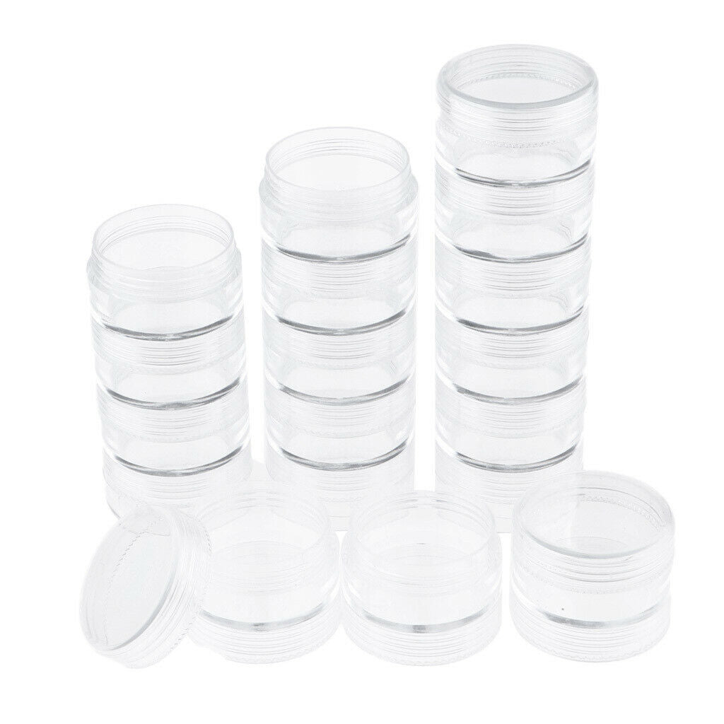 18Pcs Storage Stackable Clear Containers for Beads Craft Findings Small Item