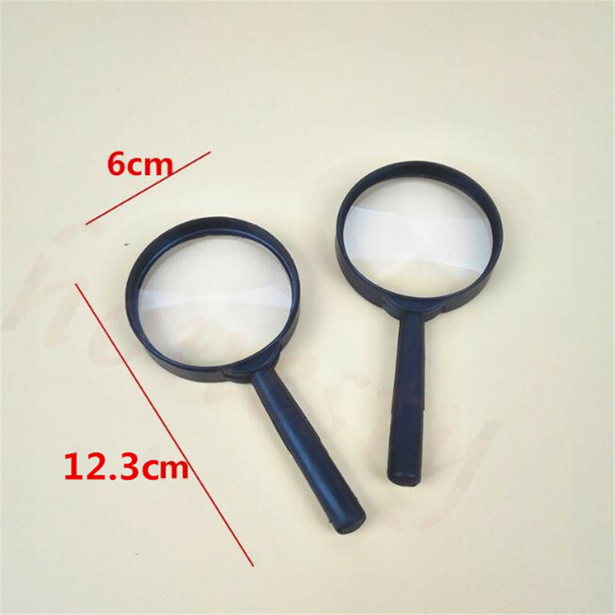 2Pcs Magnifier 60mm Handheld 5X Magnifying Glass Handheld Low Vision Reading