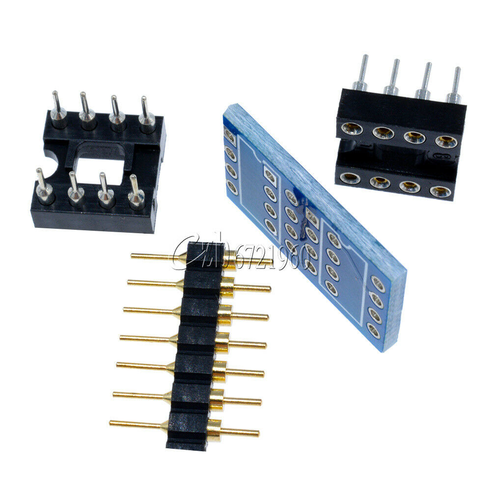 Dual DIP8 to DIP8 Mono Opamp PCB+Pin+Socket for NE5532 OPA627 OPA2132 TL072 P07