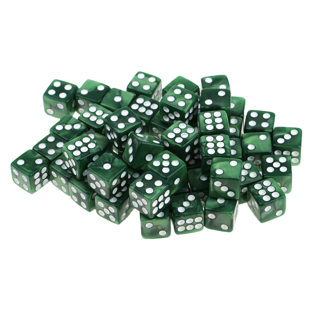 100 lot Acrylic   Spotted Six Sided Dices D6 12mm for DND Board Game Toys