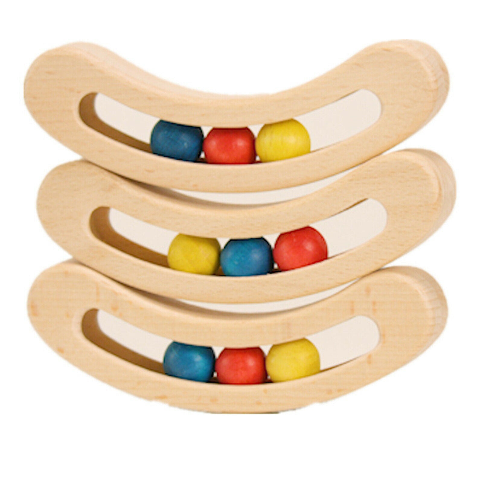 Handmade Wooden Rattle Beads Toys Babies Toddlers Infant Montessori Toys