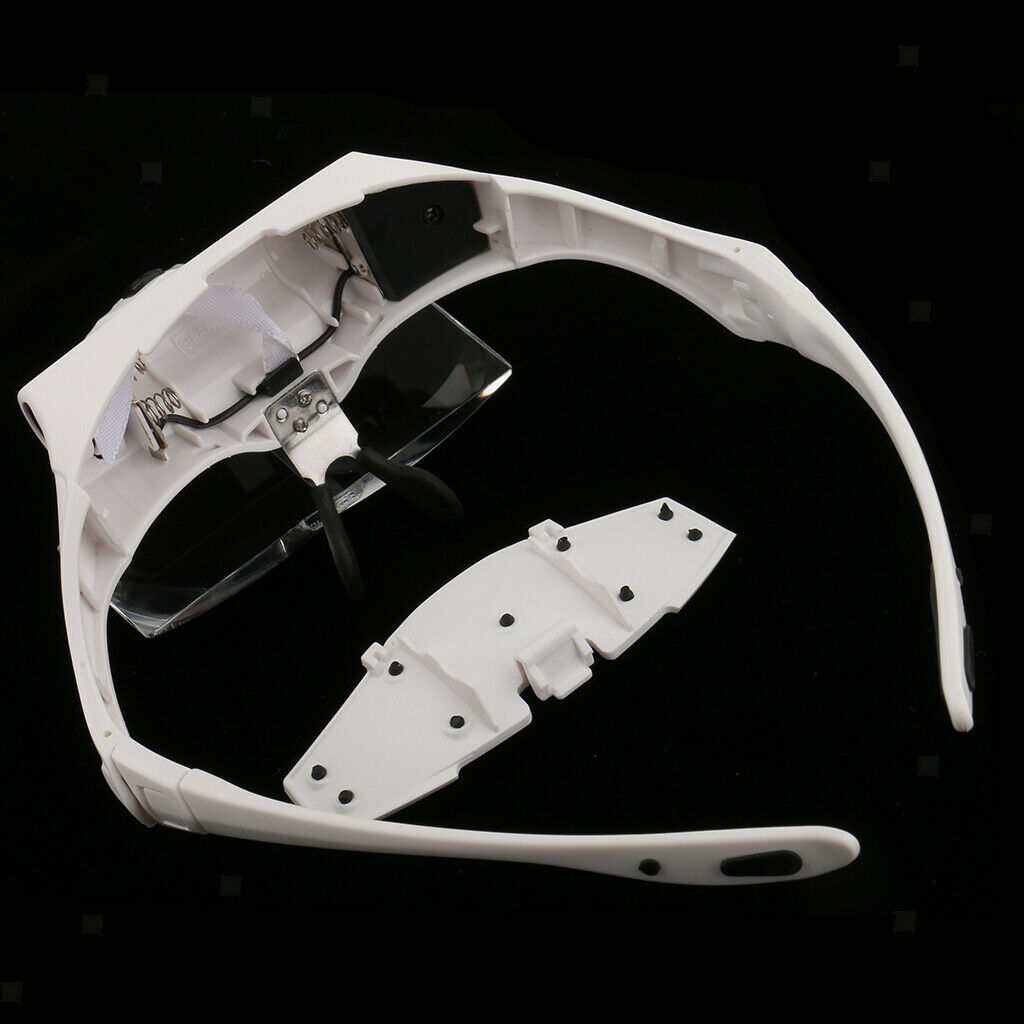 Headband Head Mounted LED Lamp Watch Light Magnifier Magnifying Glass Loupe
