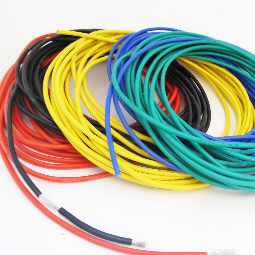 5M 16AWG Flexible Soft Silicone Wire Tin Copper RC Electronic Cable 5Colors