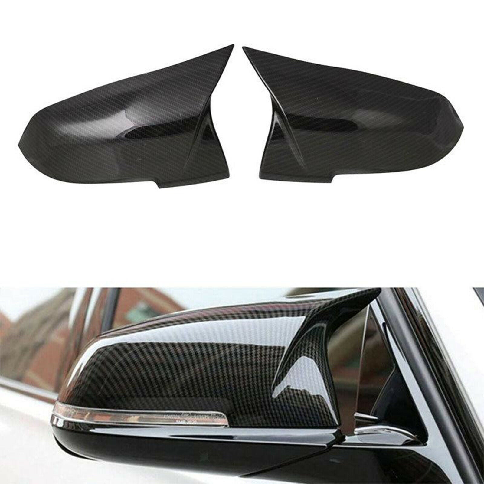 2x Carbon Fiber Style Rear Mirror Cover Cap for BMW F20 F22 F32 F36 M3
