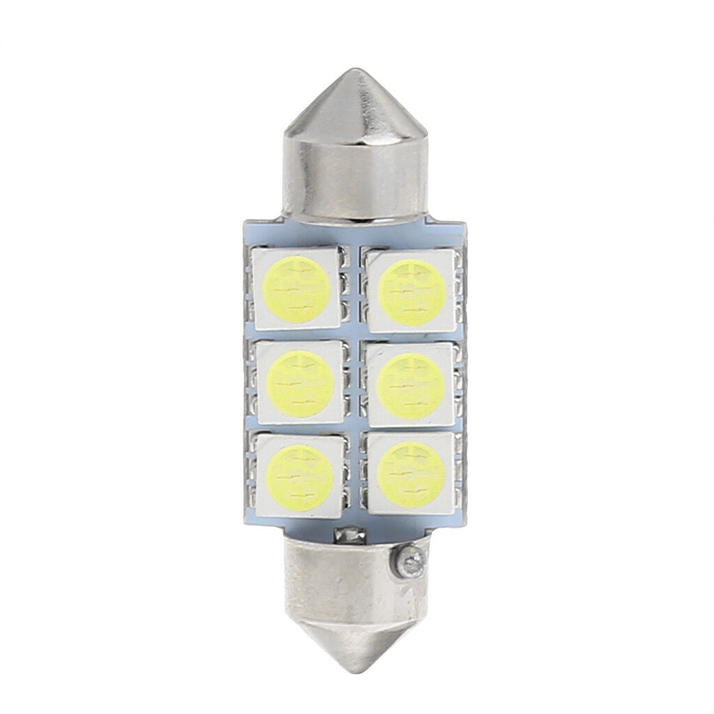 10X White 36MM 5050 6LED SMD Car Auto Interior Festoon Dome Light Lamp Bulb