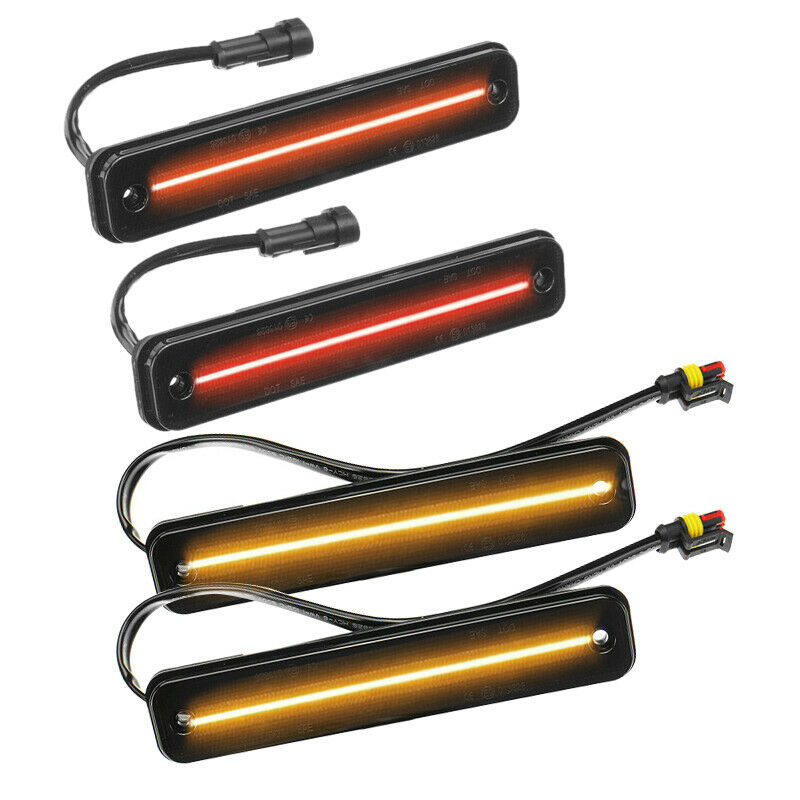 4pcs Smoke Lens LED F+R Side Marker Light fit for Hummer H2 03-09 25952319