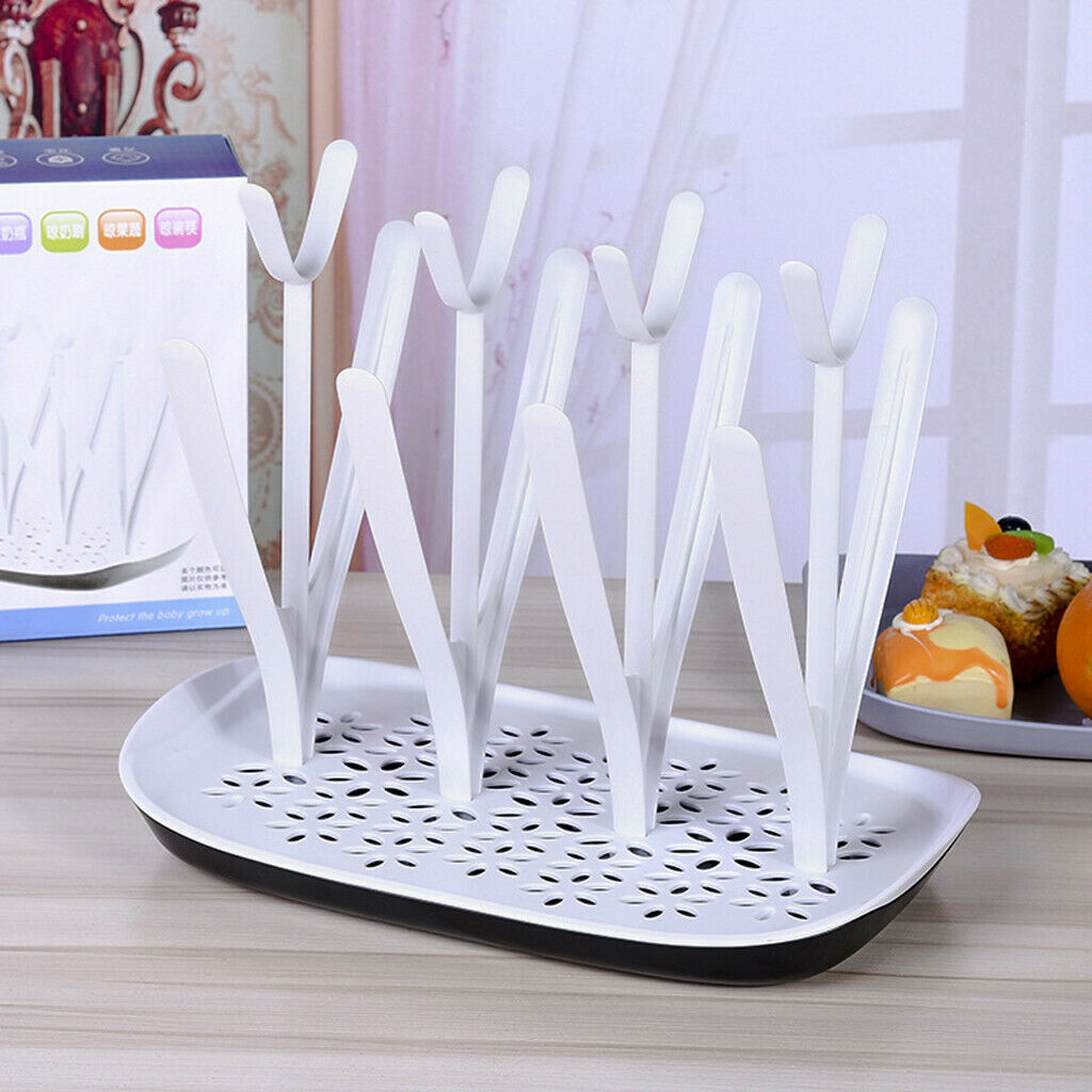 Baby Nursing Bottle Drying Rack Drain Tray Bottle Pacifier Organizer Drainer