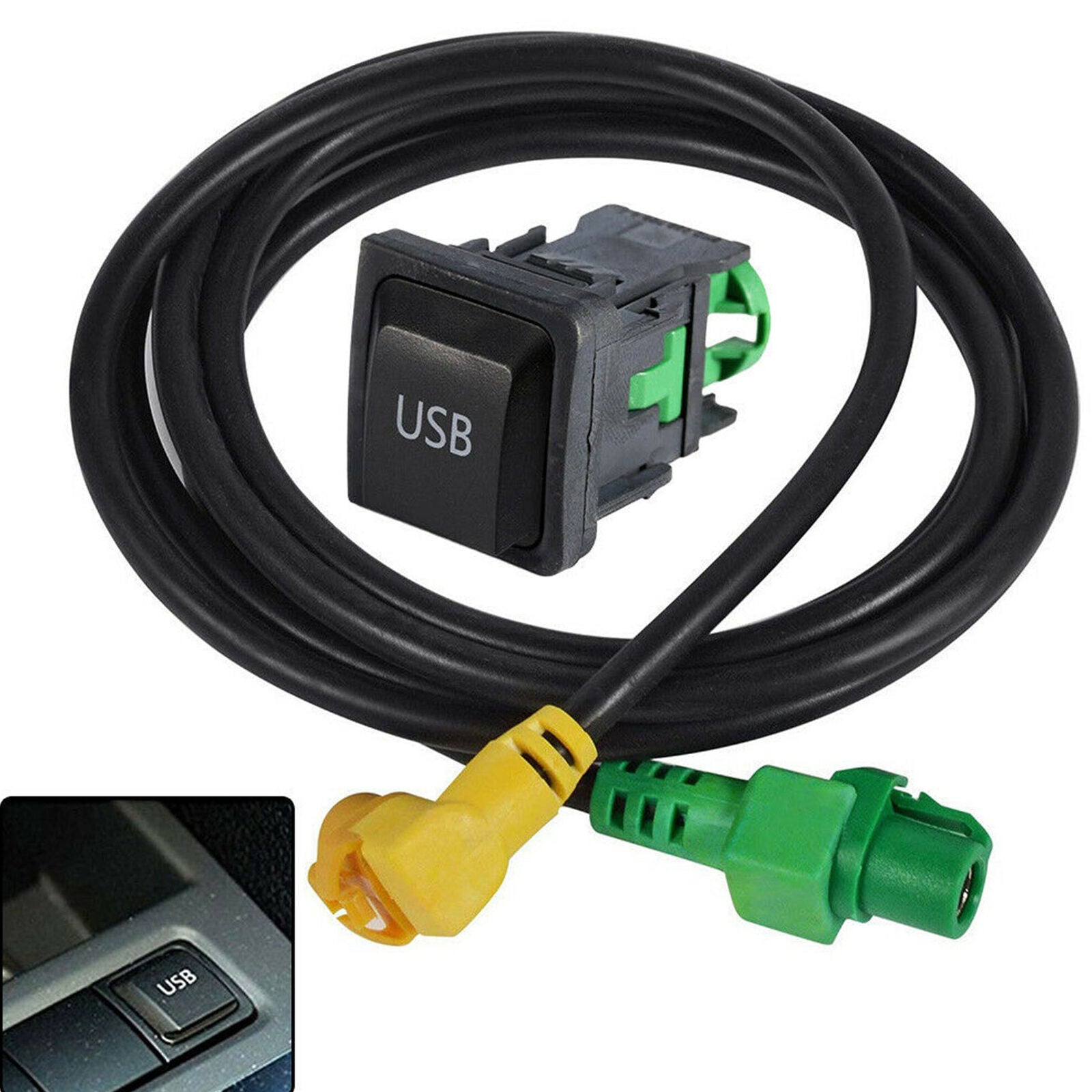 USB AUX Cable Switch Plug For Bora Sagitar Jetta Golf GTI MK6 MK5 RCD510 3 L8X4