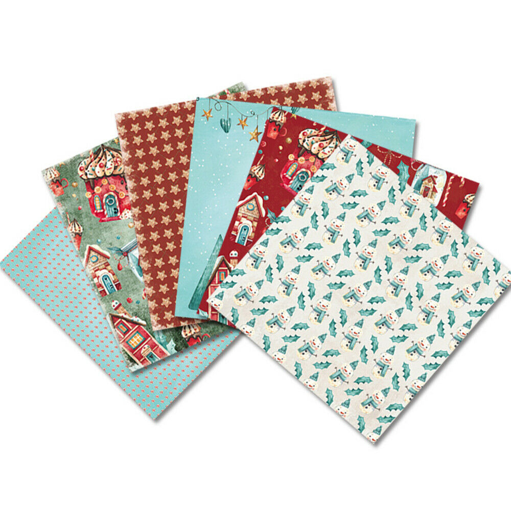 12PCS 6'' Christmas Paper Pad Scrapbooking Junk Journal Planner Album Crad Craft