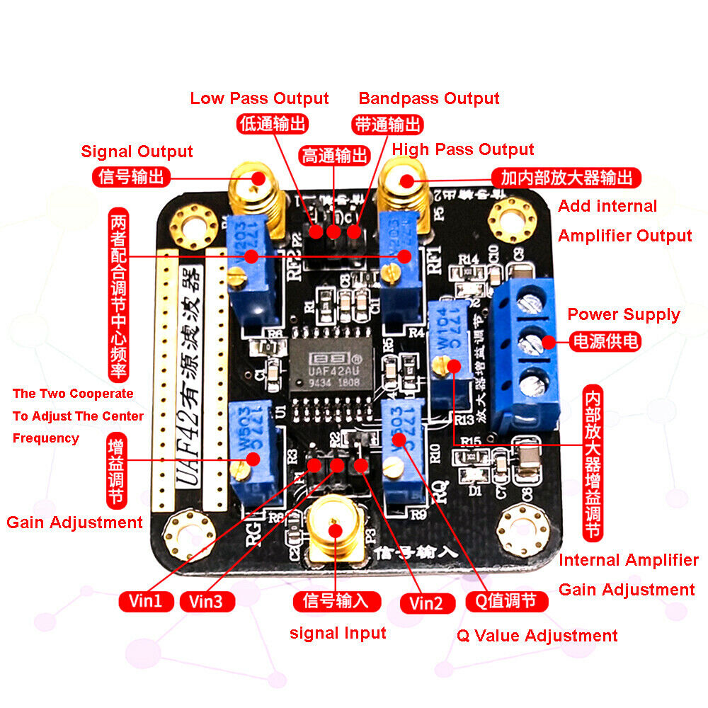 High Low Band Pass Filter Active Filter Module Low Pass Filter Adjustable Filter