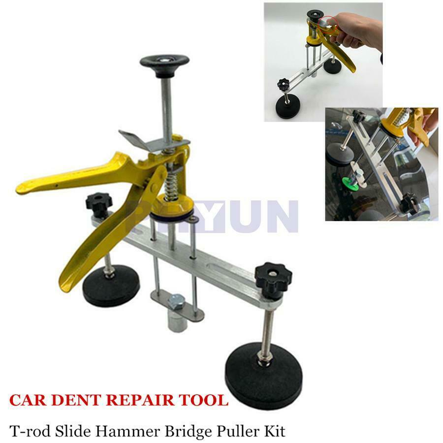 Car Panel Paintless Dent Remove Repair Tool T-rod Slide Hammer Bridge Puller Kit