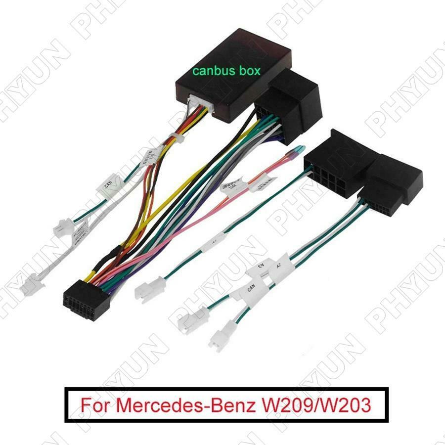 For Mercedes-Benz W209 W203 Android Radio Wiring Harness With Canbus Box 16 PIN