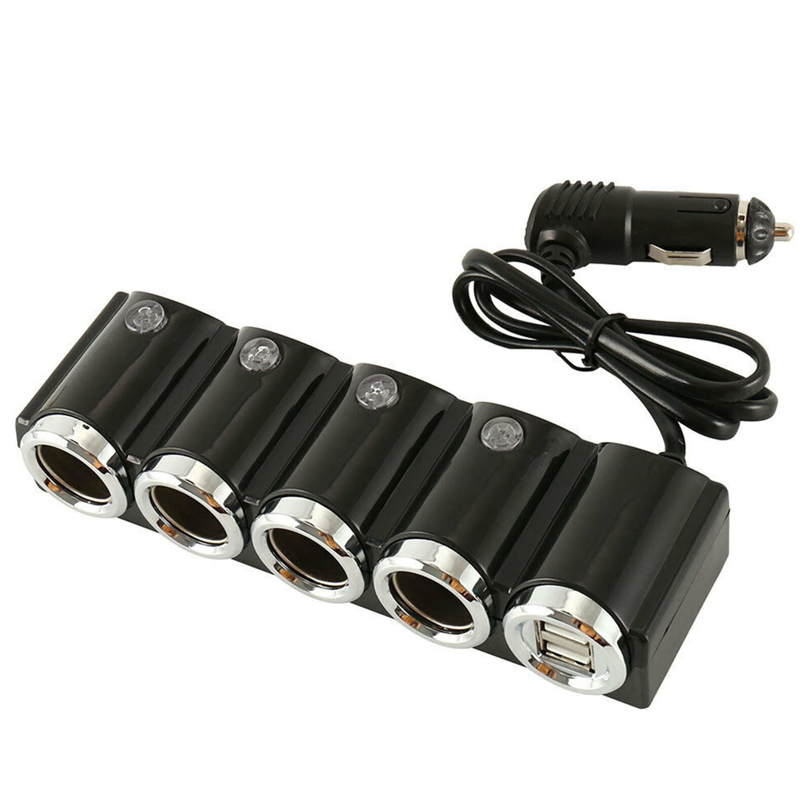 4 way Lighter Socket Splitter 12V Dual USB Charger Power Adapter Car y
